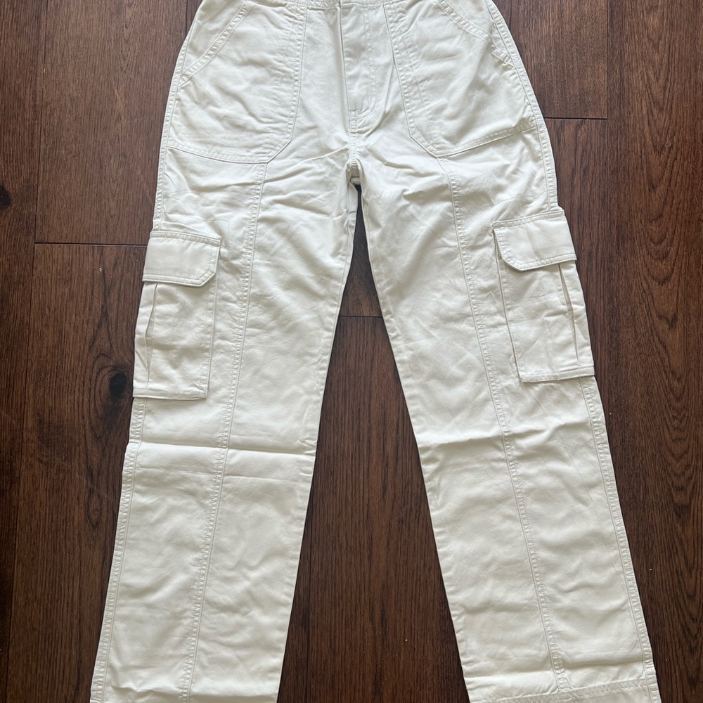 Abercrombie & Fitch Cream Cargo Pants Straight Leg